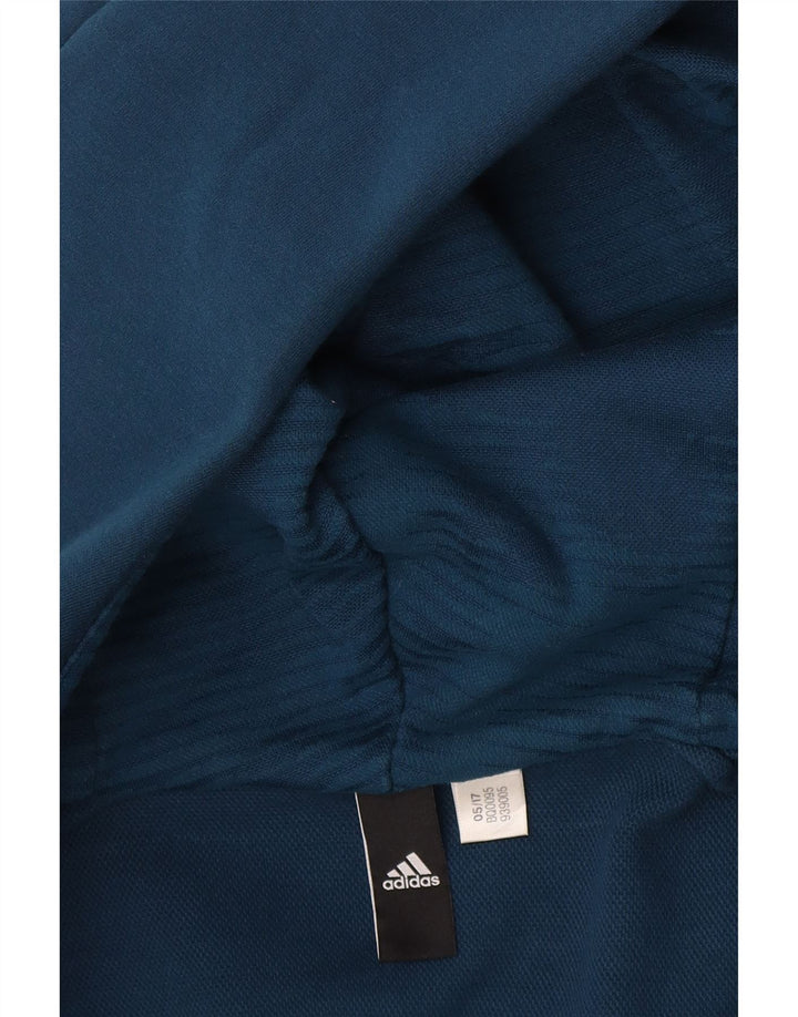 ADIDAS Sudadera con capucha y cremallera para hombre, mediana, azul marino
