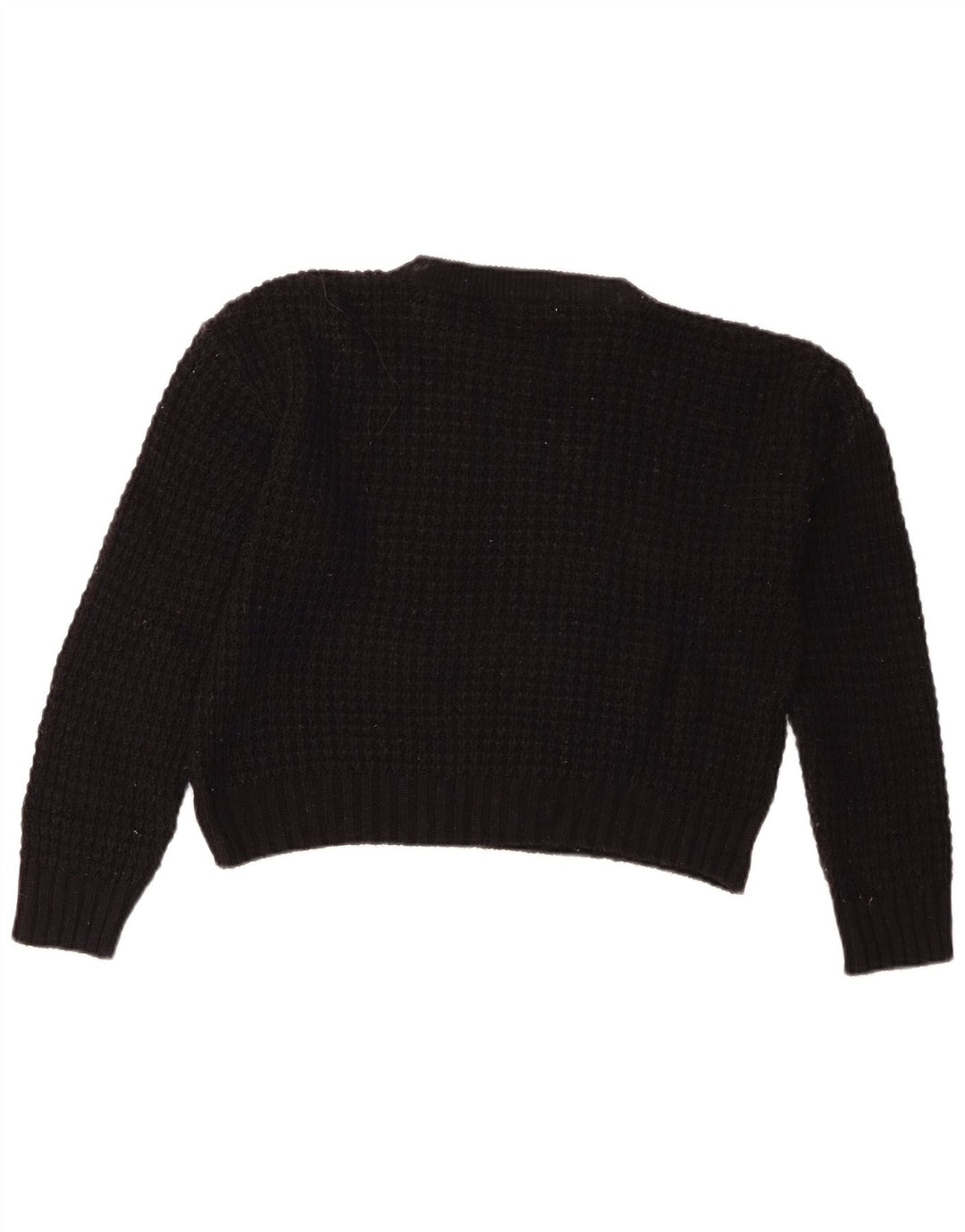 Zara Suéter Corto con Cuello Redondo para Mujer UK 40 Mediano Negro