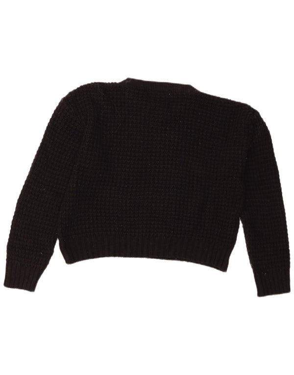 Zara Suéter Corto con Cuello Redondo para Mujer UK 40 Mediano Negro