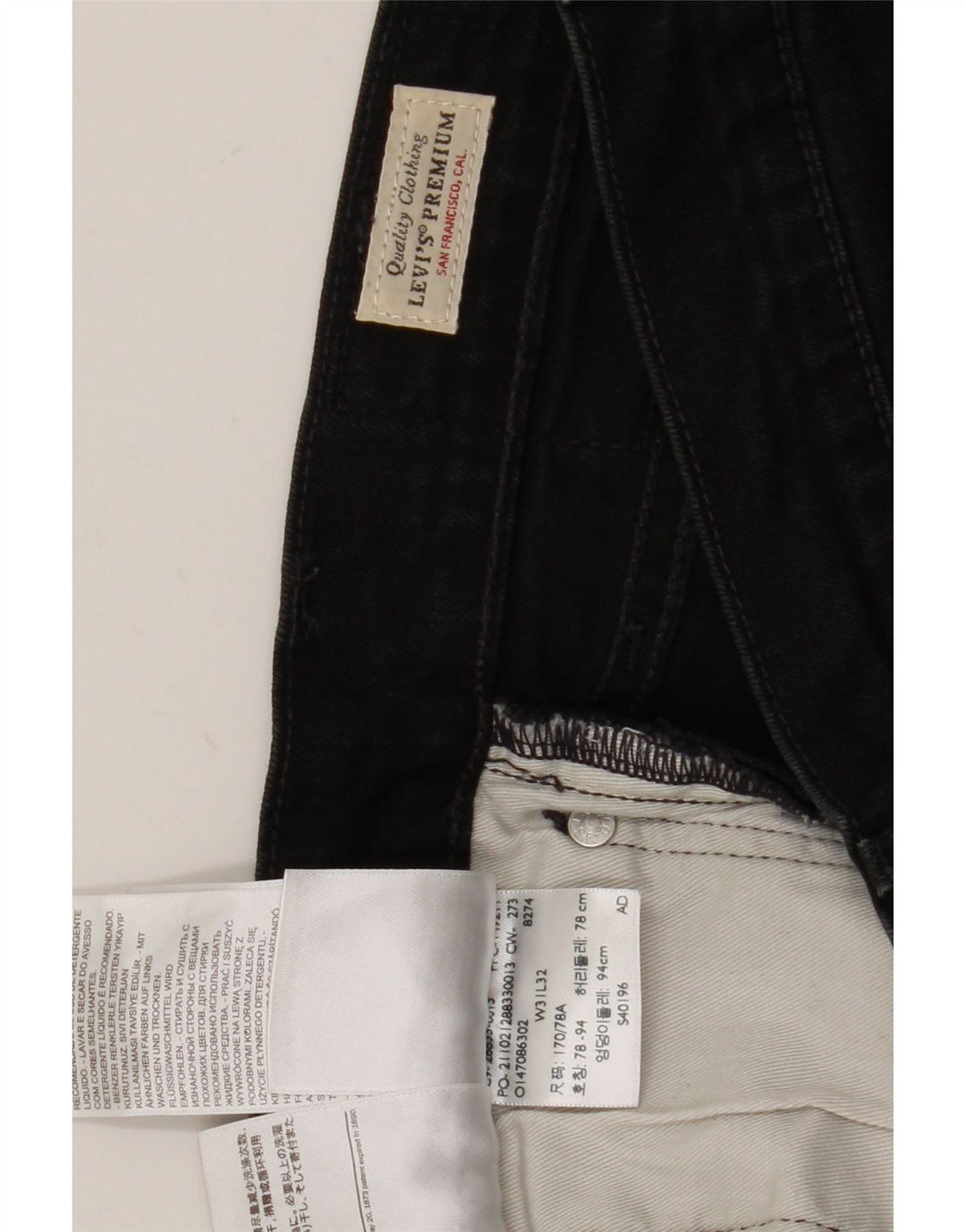 Levi's Vaqueros ajustados para hombre W31 L32 Algodón negro