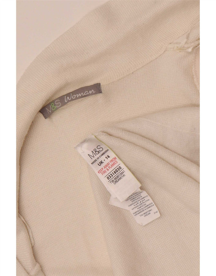 Marks & Spencer Suéter tipo cárdigan abierto para mujer UK 44 Poliamida beige medio