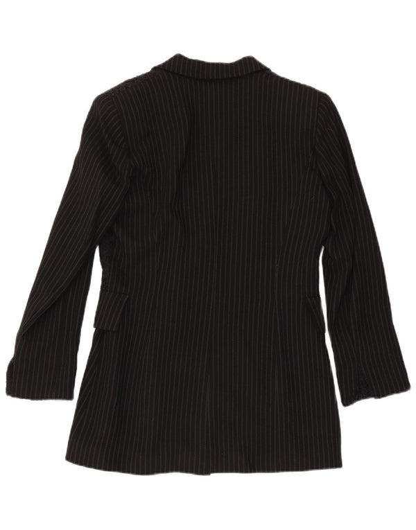 Modyva Chaqueta Blazer De 1 Botón Para Mujer IT 42 Mediana Lana A Rayas Negra