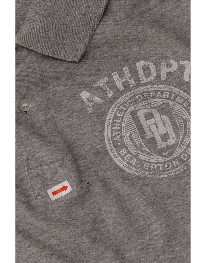 Nike Polo gráfico para hombre de algodón moteado gris grande