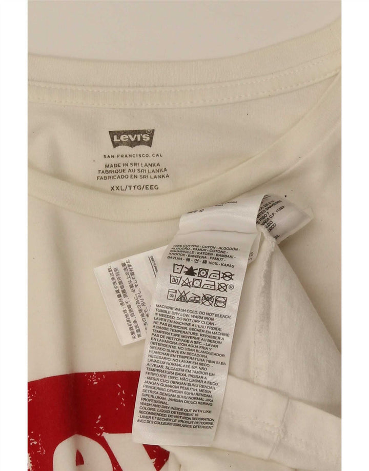 Levi's Camiseta gráfica para hombre Top 2XL Algodón blanco