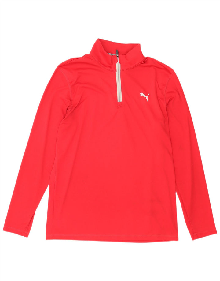 Puma Hombre Zip Neck Jersey Chándal Top Medio Rojo Poliéster