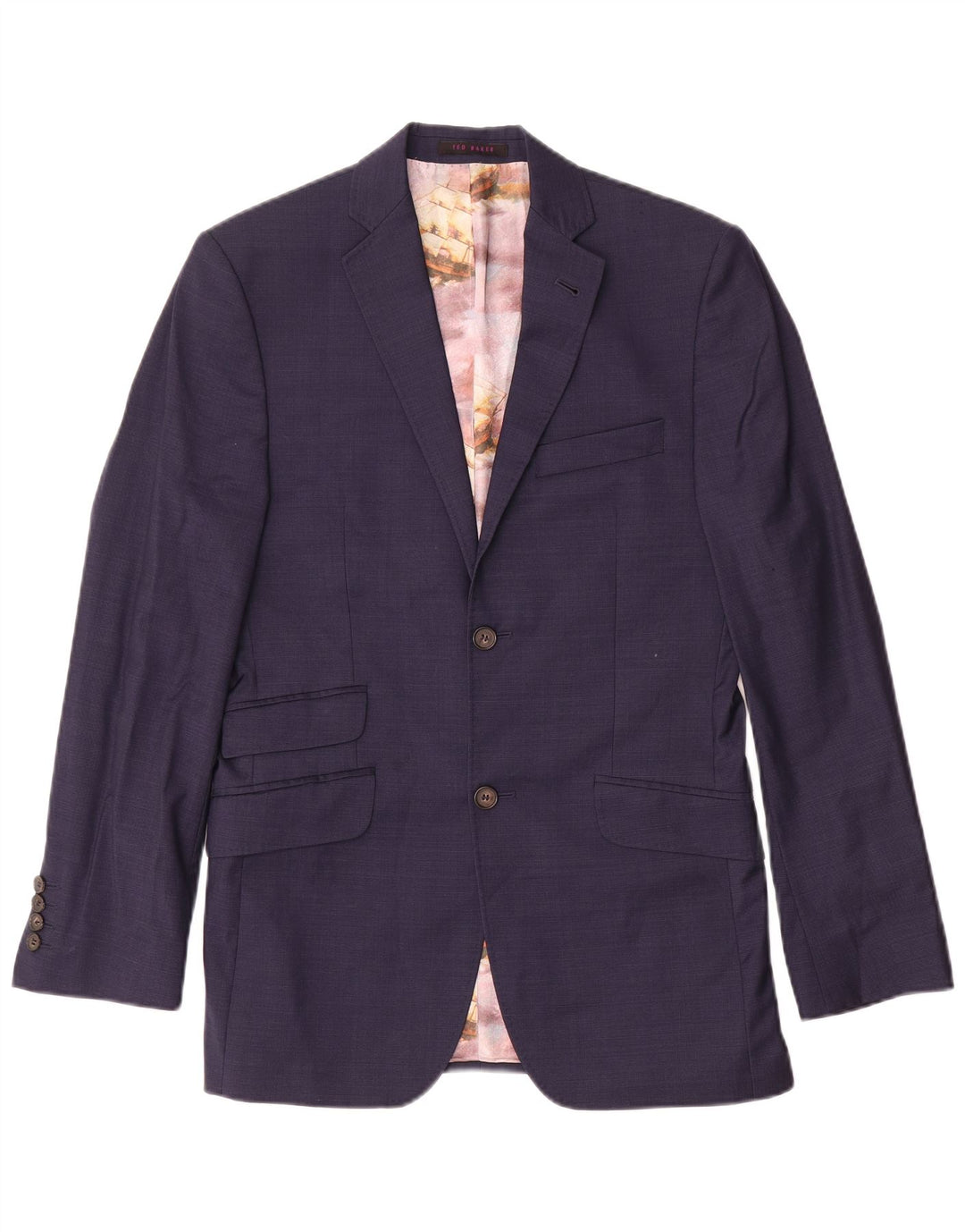 Ted Baker Chaqueta tipo blazer de 2 botones para hombre UK 36 Small Lana azul marino
