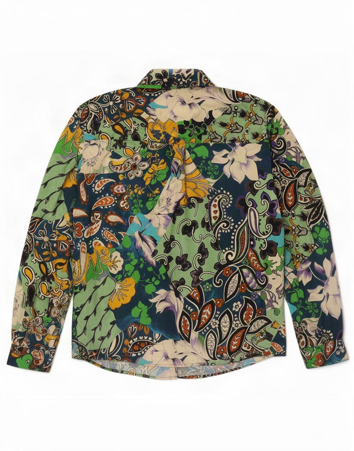 Zara Mujer Camisa Extragrande UK 46 Grande Poliéster Paisley Multicolor