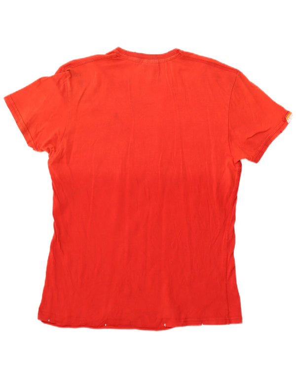 SUPERDRY Camiseta gráfica para mujer Top UK 12 Medium Red Cotton
