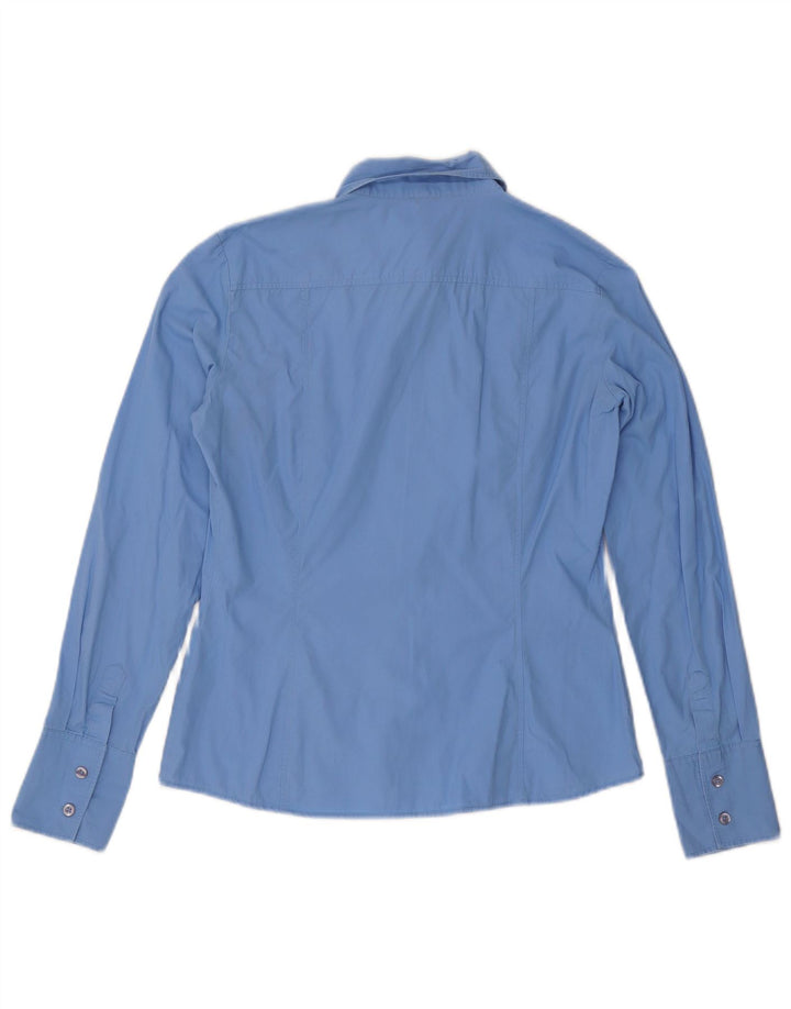 Camisa Benetton Mujer ES 44 Azul Medio Algodón