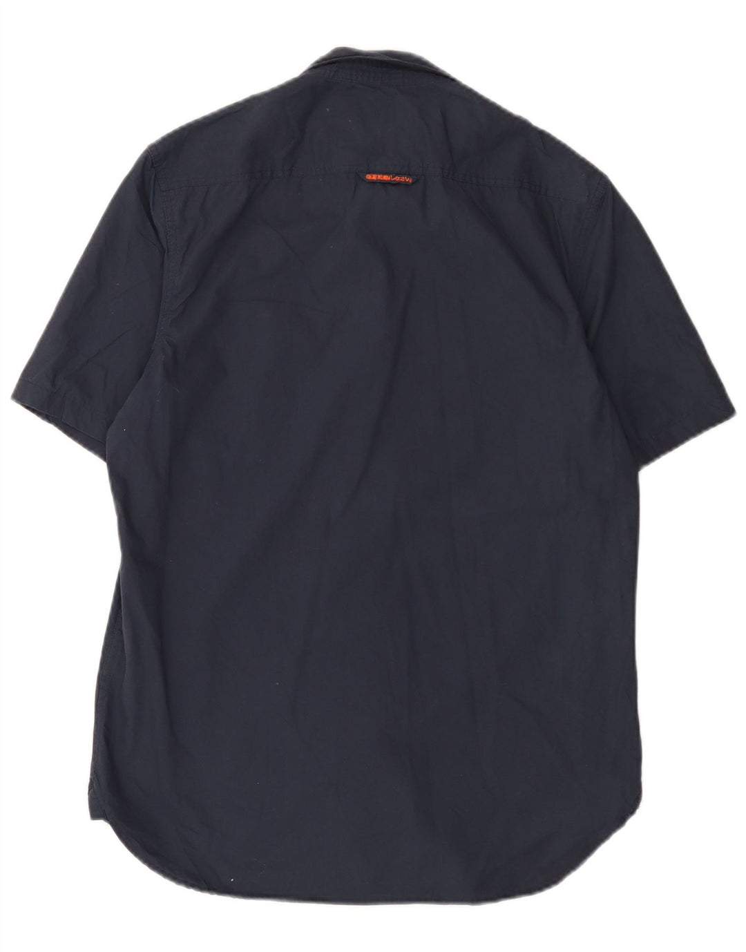 Superdry Camisa militar de manga corta para hombre, tamaño grande, algodón azul marino