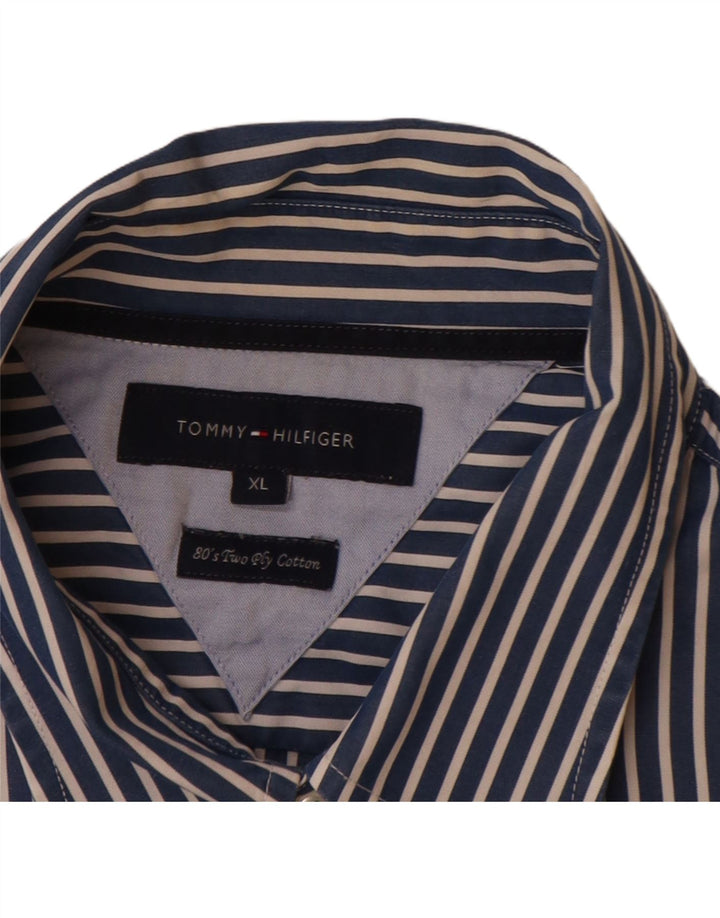 TOMMY HILFIGER Camisa Hombre XL Azul Marino Rayas