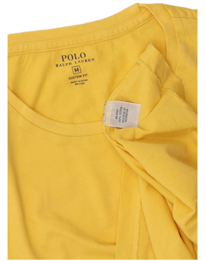 Polo Ralph Lauren - Camiseta de ajuste personalizado para hombre, parte superior de algodón amarillo medio
