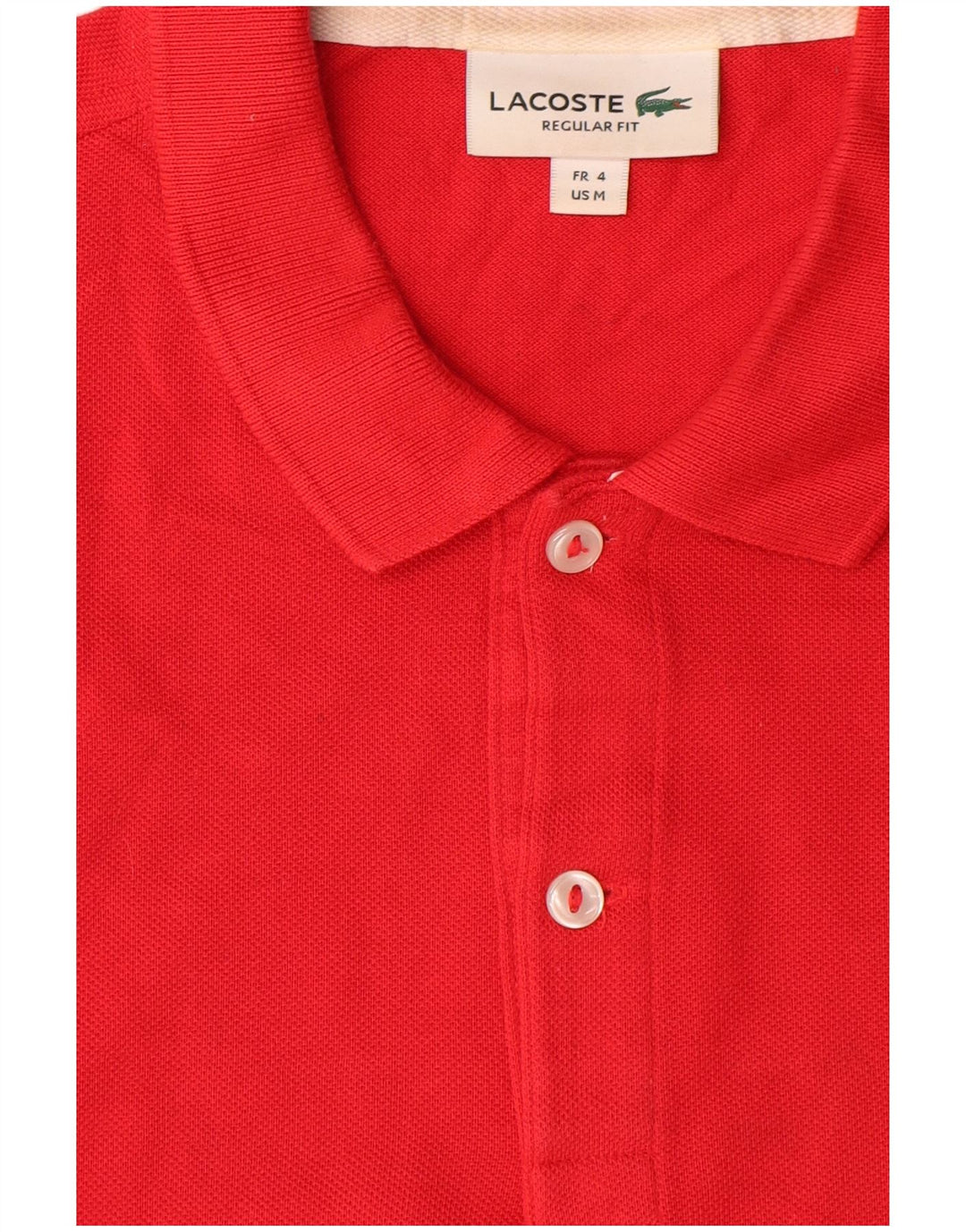 Lacoste Polo de corte regular para hombre talla 4 mediano algodón rojo