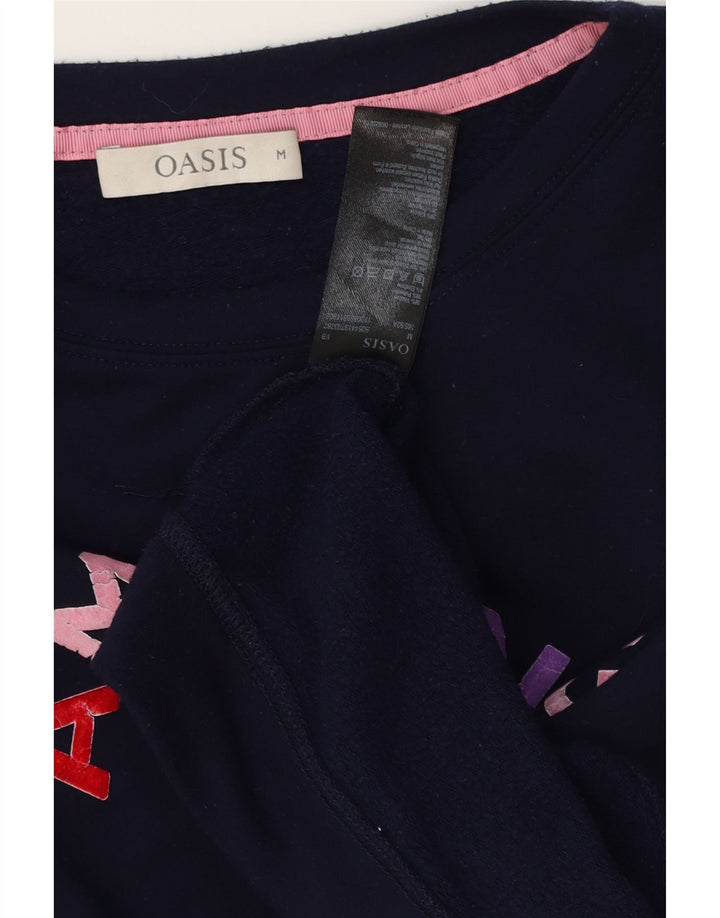Oasis Mujer Sudadera Gráfica Jumper UK 40 Medium Azul Marino Viscosa