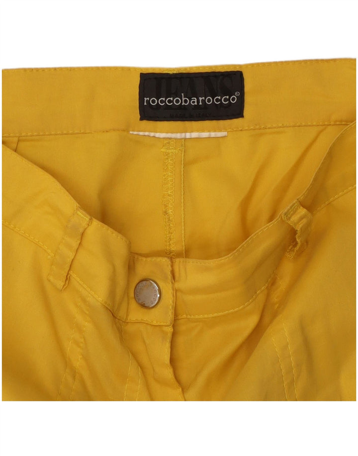 Pantalones Capri Cargo Roccobarocco Mujer W30 L22 Amarillo