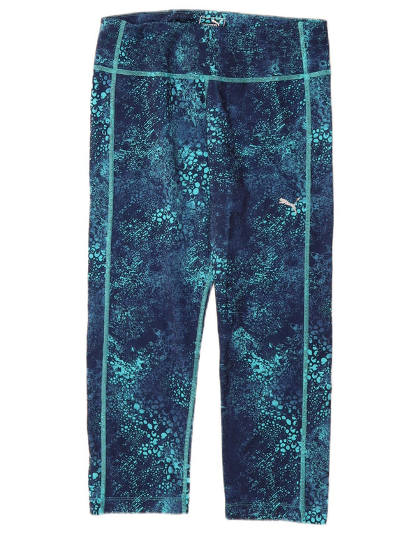 PUMA Leggings capri con patrón abstracto para mujer UK 40 Poliéster azul medio