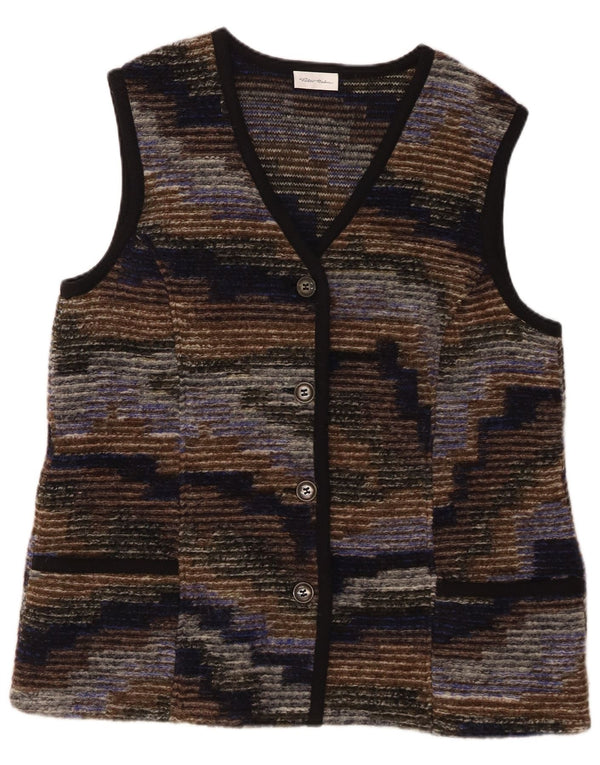 PETER HAHN Suéter tipo cárdigan para mujer UK 20 2XL Rayas multicolores