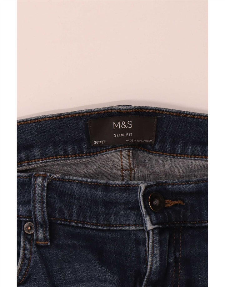 Marks & Spencer Jeans ajustados para hombre W36 L29 Algodón azul