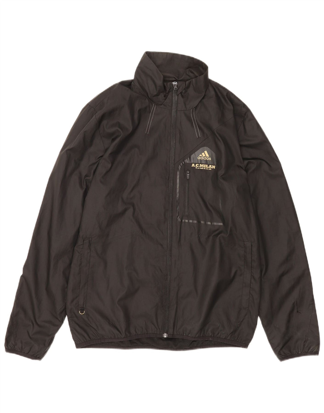 Adidas Chaqueta impermeable para hombre UK 38 Mediano Negro Poliéster