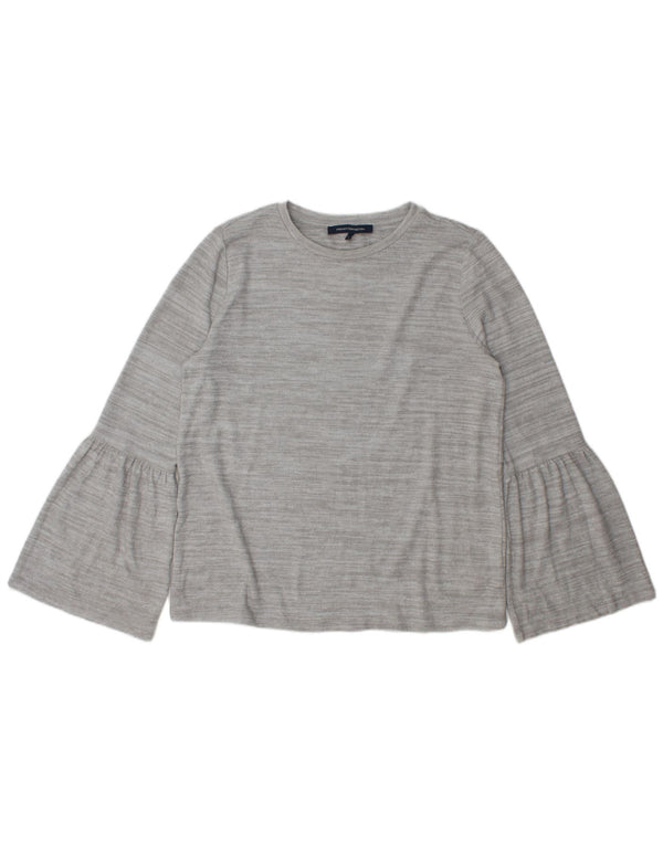 French Connection Top para mujer de manga larga UK 46 Poliéster moteado gris grande