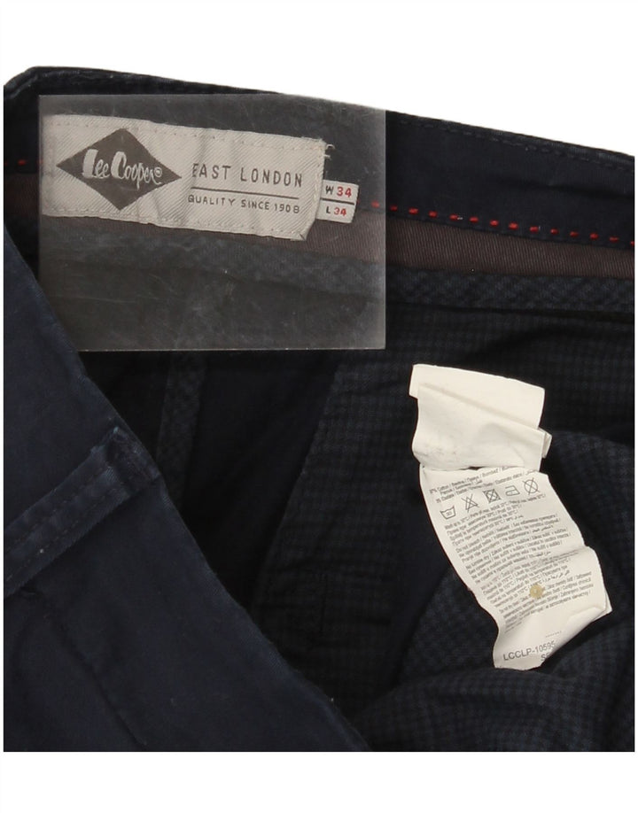 LEE COOPER Pantalones chinos ajustados para hombre W34 L34 Algodón azul marino