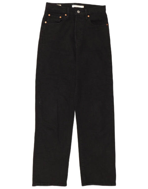 Vaqueros Levi's Ribcage Rectos Mujer W27 L29 Algodón Negro