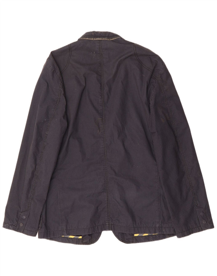 Camel Active Chaqueta tipo blazer de 2 botones para hombre UK 40 Large Azul marino a rayas