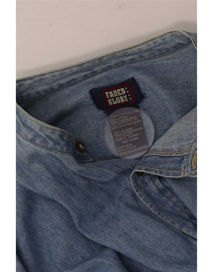 Faded Glory Camisa vaquera para hombre XL Algodón azul