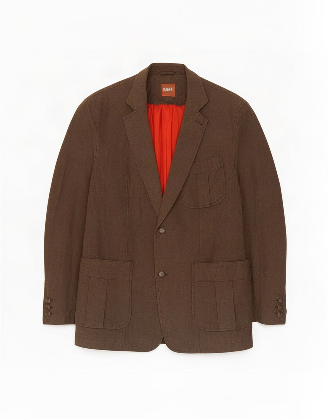 Hugo Boss Chaqueta tipo blazer de 2 botones para hombre EU 54 2XL Algodón marrón