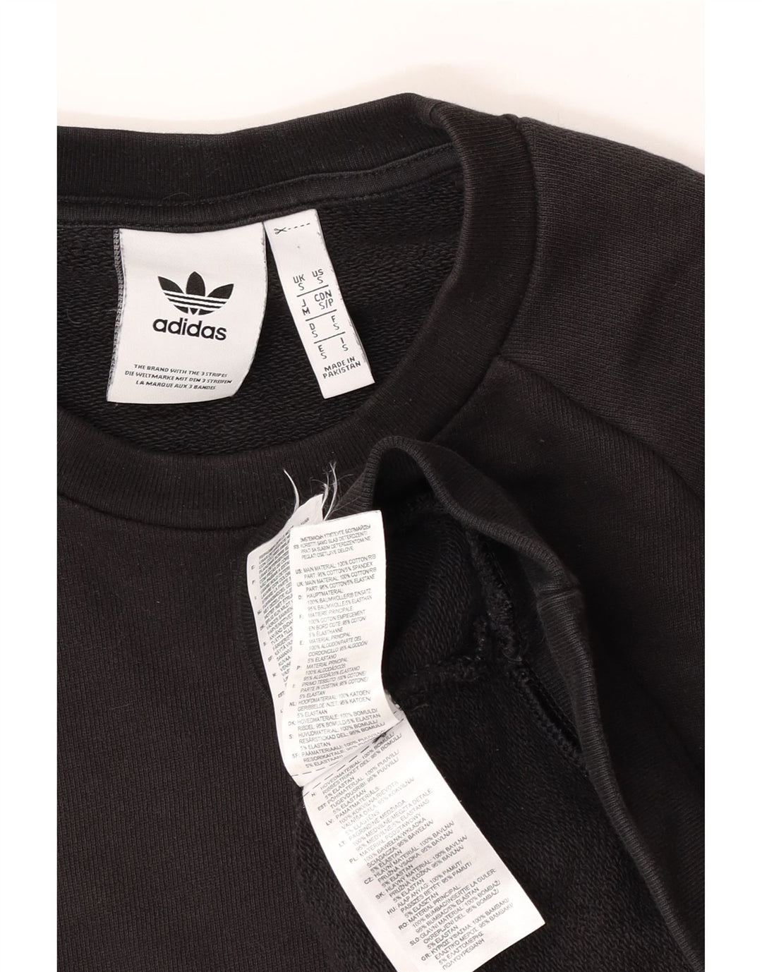 Adidas Hombre Loose Fit Sudadera Jumper Pequeño Algodón Negro