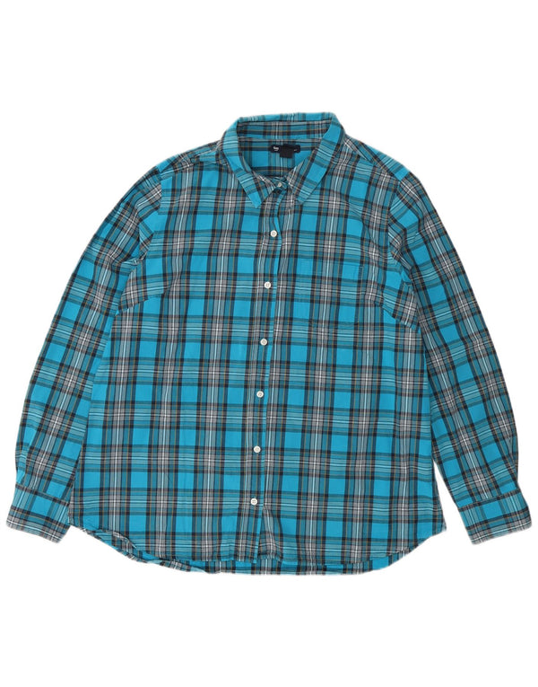 Gap Camisa Boyfriend Fit para Mujer UK 46 Grande Azul Cuadros Algodón