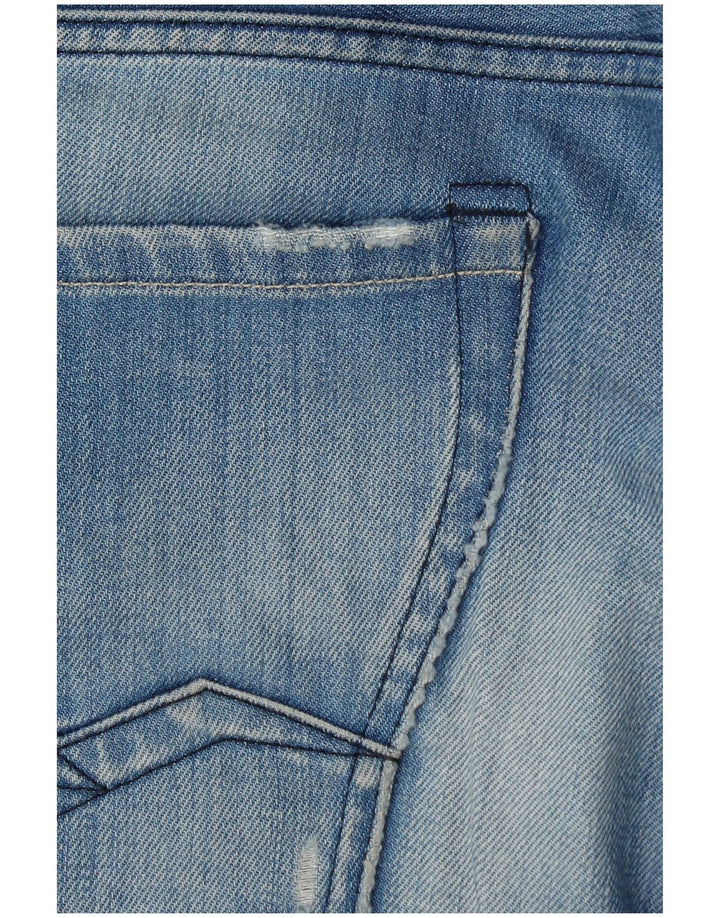 Replay Mens Waitom Denim Shorts W33 Algodón Azul Grande
