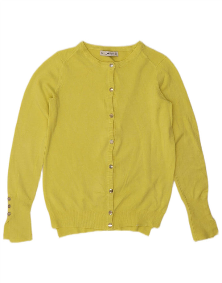 Zara Mujer Cárdigan Suéter UK 10 Small Amarillo