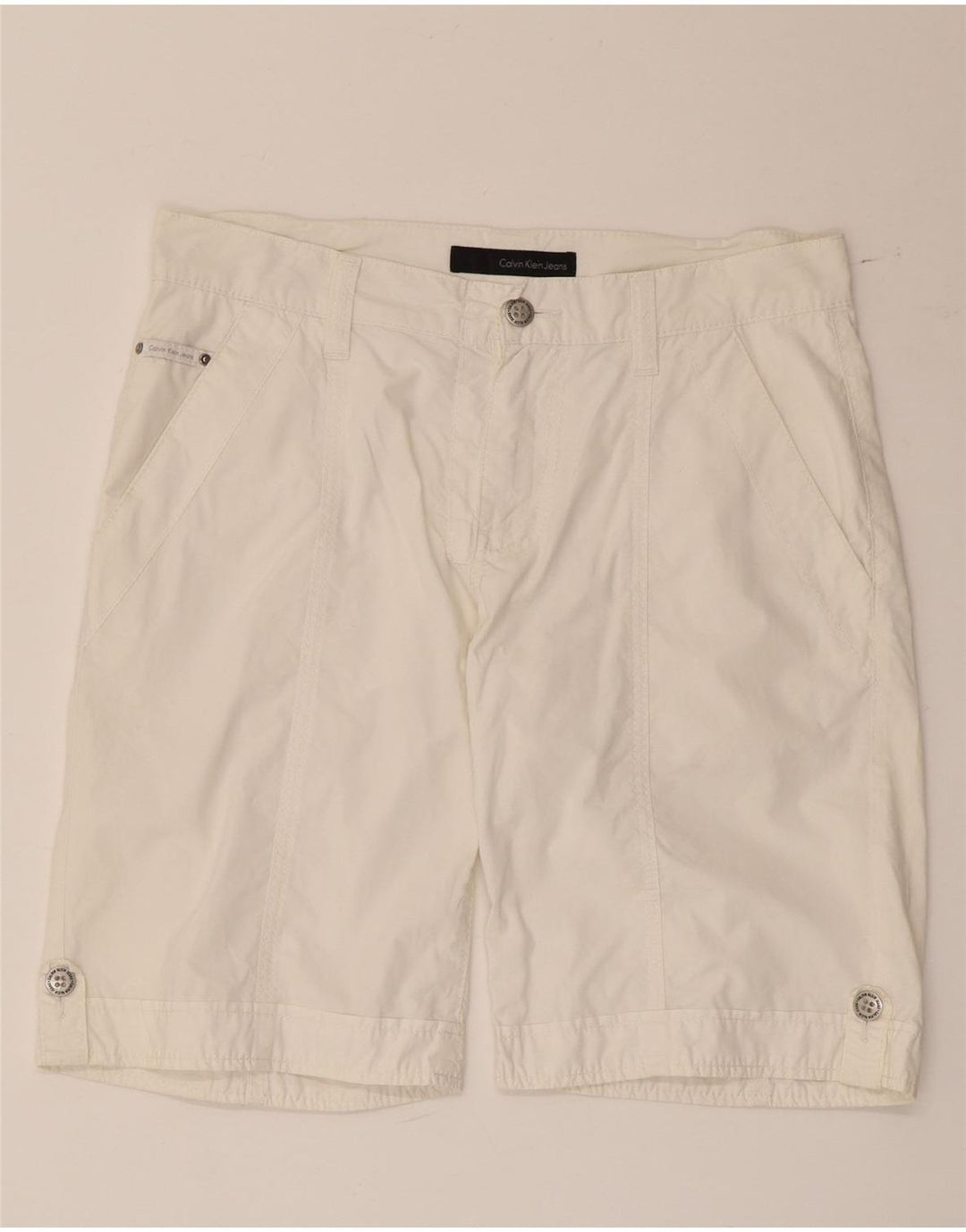 Pantalones cortos chinos Calvin Klein para hombre W32 mediano blanco