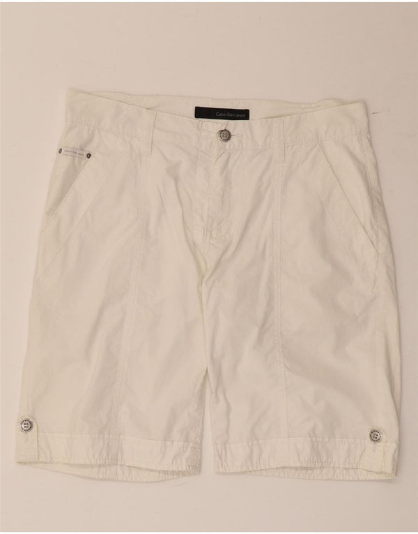Pantalones cortos chinos Calvin Klein para hombre W32 mediano blanco