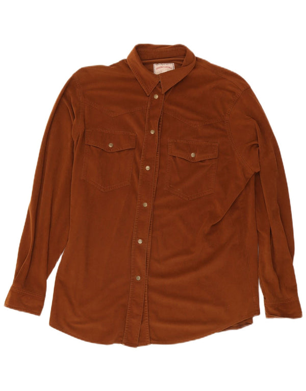 Blusa camisera de terciopelo para mujer Country Casuals IT 42/44 Triacetato marrón medio