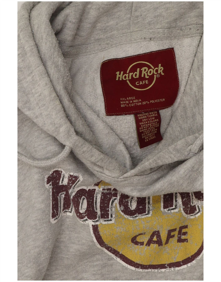 Hard Rock Cafe Hombre Barcelona Graphic Sudadera con capucha Jumper 2XL Gris Moteado Algodón