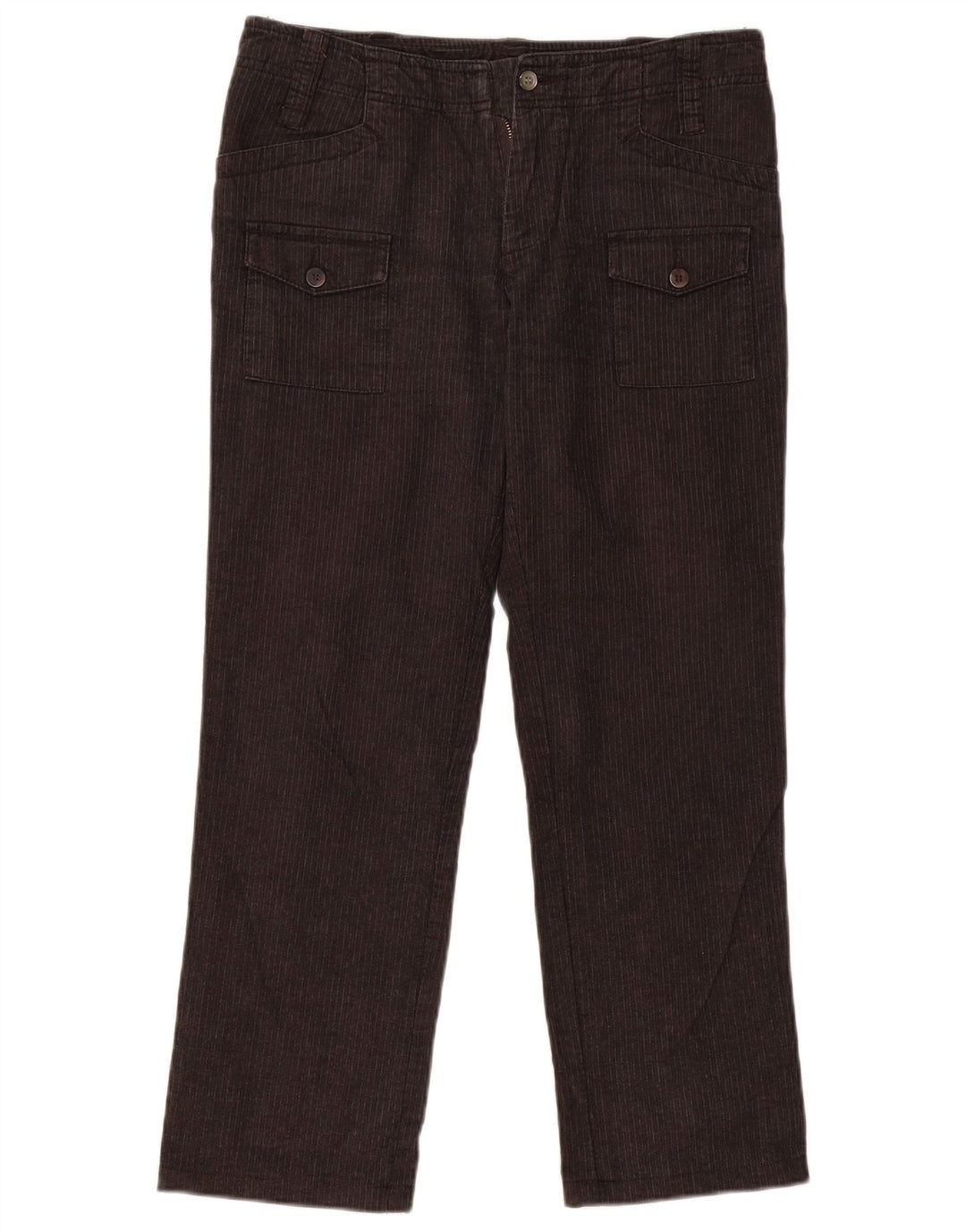 ELLESSE Pantalones cargo rectos para mujer IT 44 Medium W32 L28 Gris a rayas