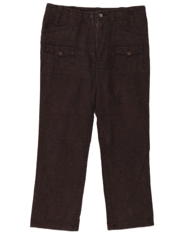 ELLESSE Pantalones cargo rectos para mujer IT 44 Medium W32 L28 Gris a rayas