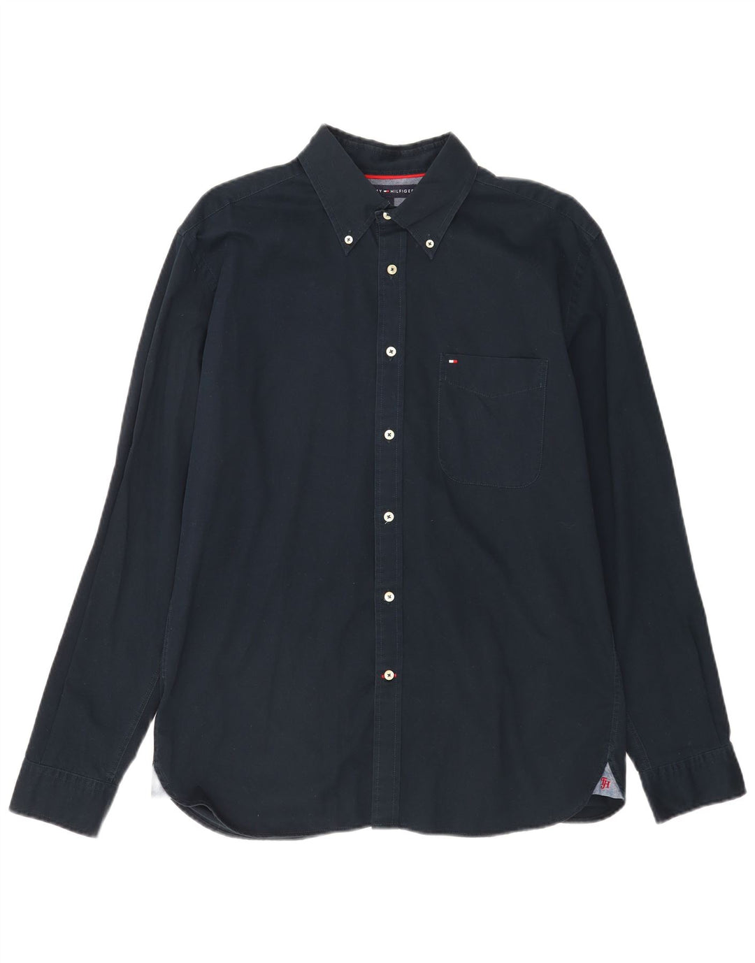 TOMMY HILFIGER Camisa para hombre grande Azul marino Algodón