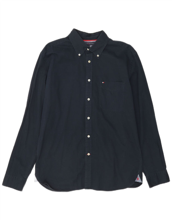 TOMMY HILFIGER Camisa para hombre grande Azul marino Algodón
