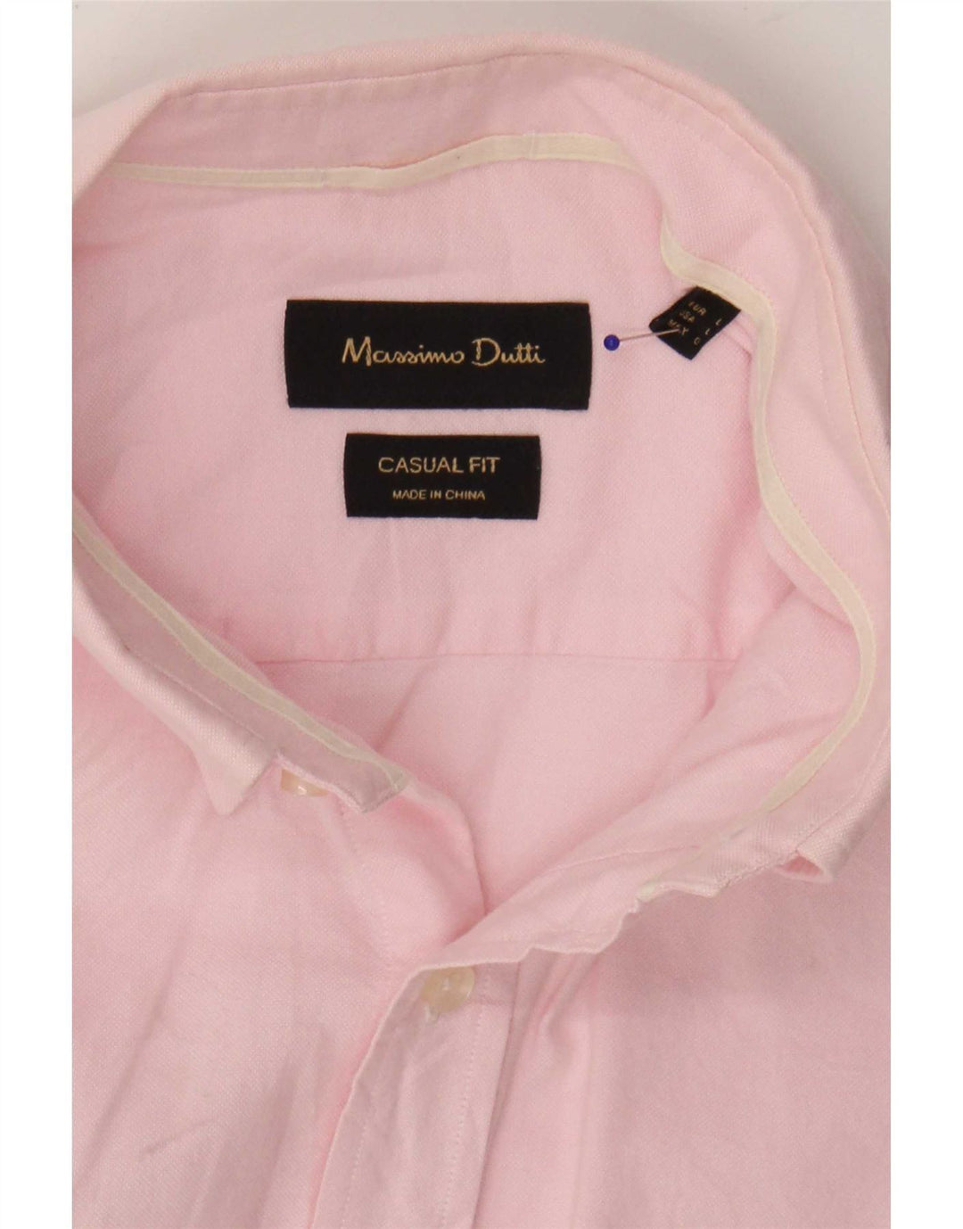 Camisa Massimo Dutti Hombre Casual Fit Grande Rosa