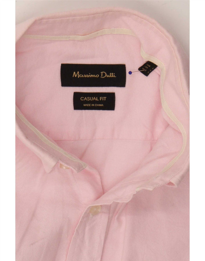 Camisa Massimo Dutti Hombre Casual Fit Grande Rosa