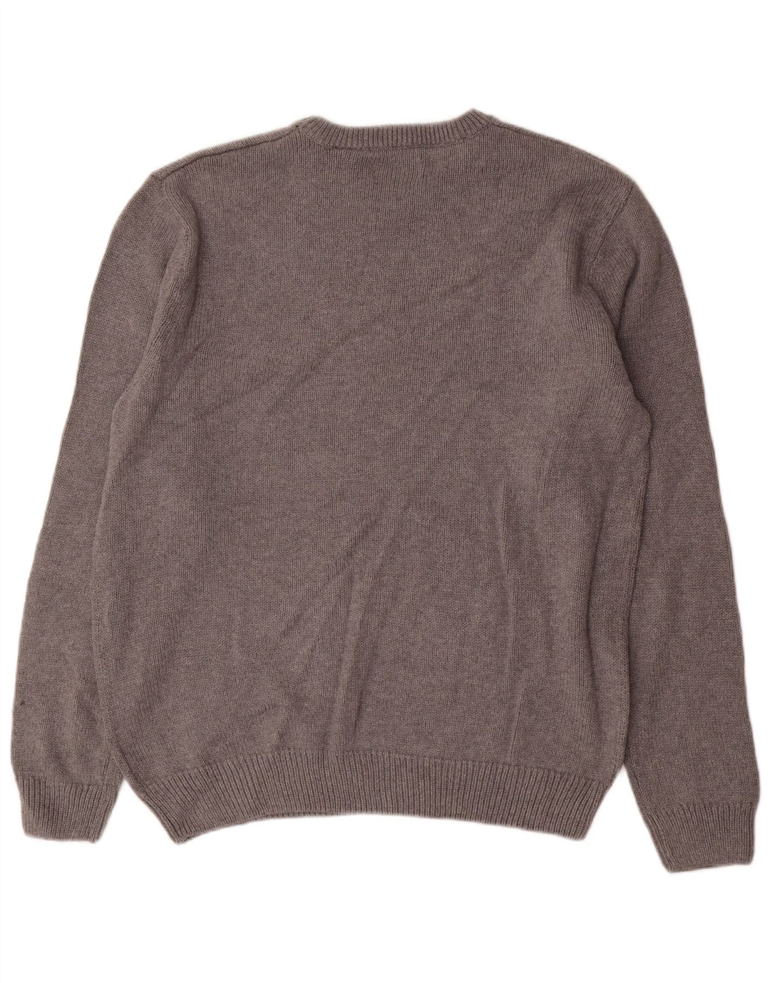 CHAPS Jersey de cuello redondo para hombre, suéter grande de algodón gris
