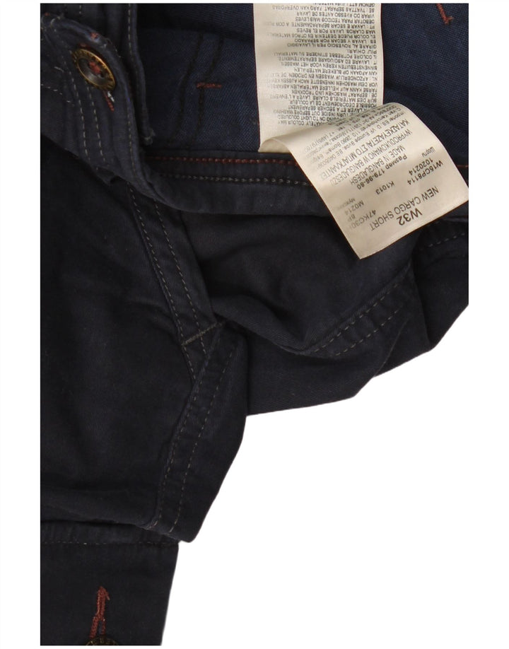 Wrangler Pantalones cortos cargo para hombre W32 Algodón azul marino mediano