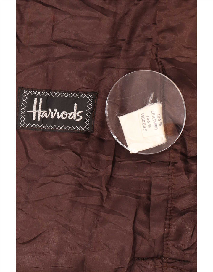 Harrods Abrigo de cuero para mujer EU 40 Marrón medio