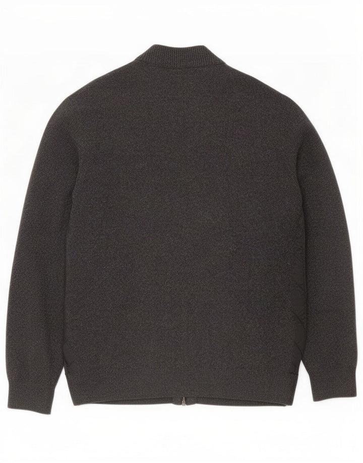 Barbour Suéter tipo cárdigan para hombre de lana gris grande