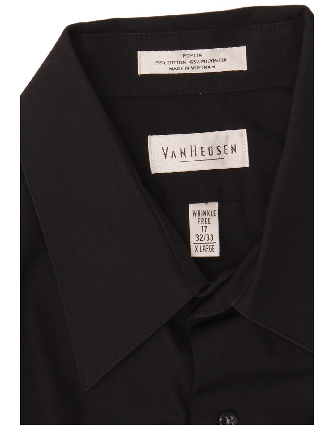 Van Heusen Camisa para hombre Talla 17 XL Algodón negro