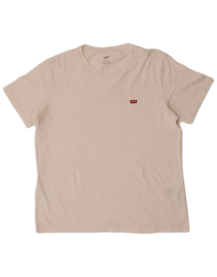 Levi's Camiseta estándar para hombre Top grande de algodón blanco
