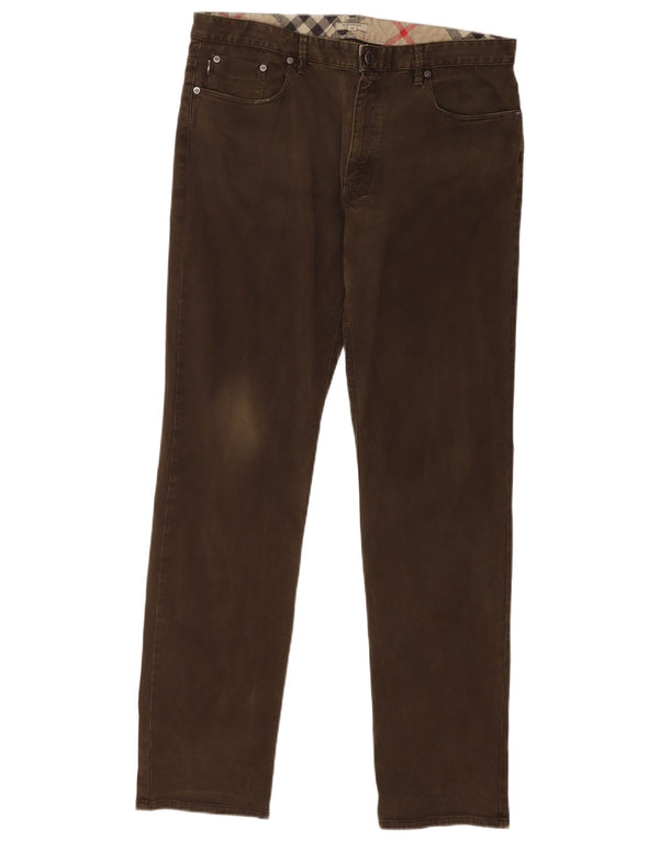 Pantalones casuales rectos para hombre Burberry W36 L33 Algodón marrón